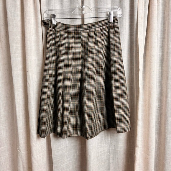 Vintage Daniel B. Pleated plaid mini midi skirt feels like wool blend size XS 2 - Picture 2 of 5